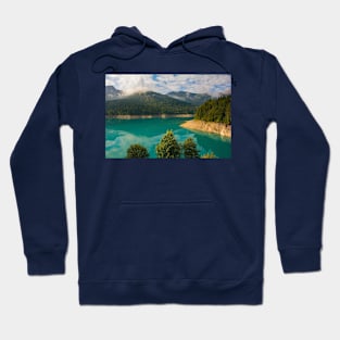 Low Water in Sauris Lake, North Italy Hoodie